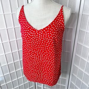 Banana Republic Factory Red White Poppy Floral Camisole Tank Top XS